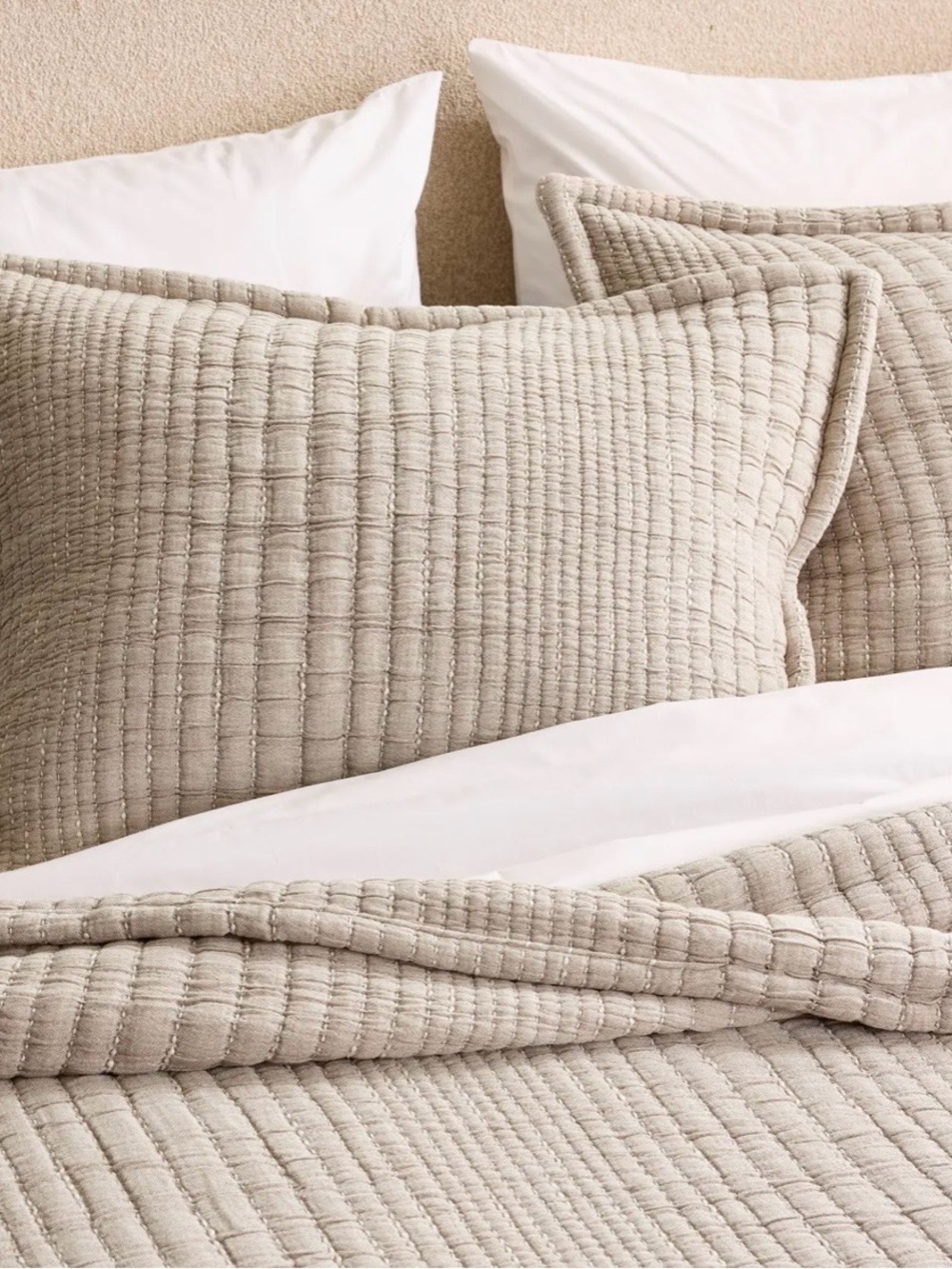 Quince Organic Cotton Channel Stitch Sham Set- king